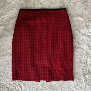 Express Red and Black Houndstooth Pencil Skirt Size 6